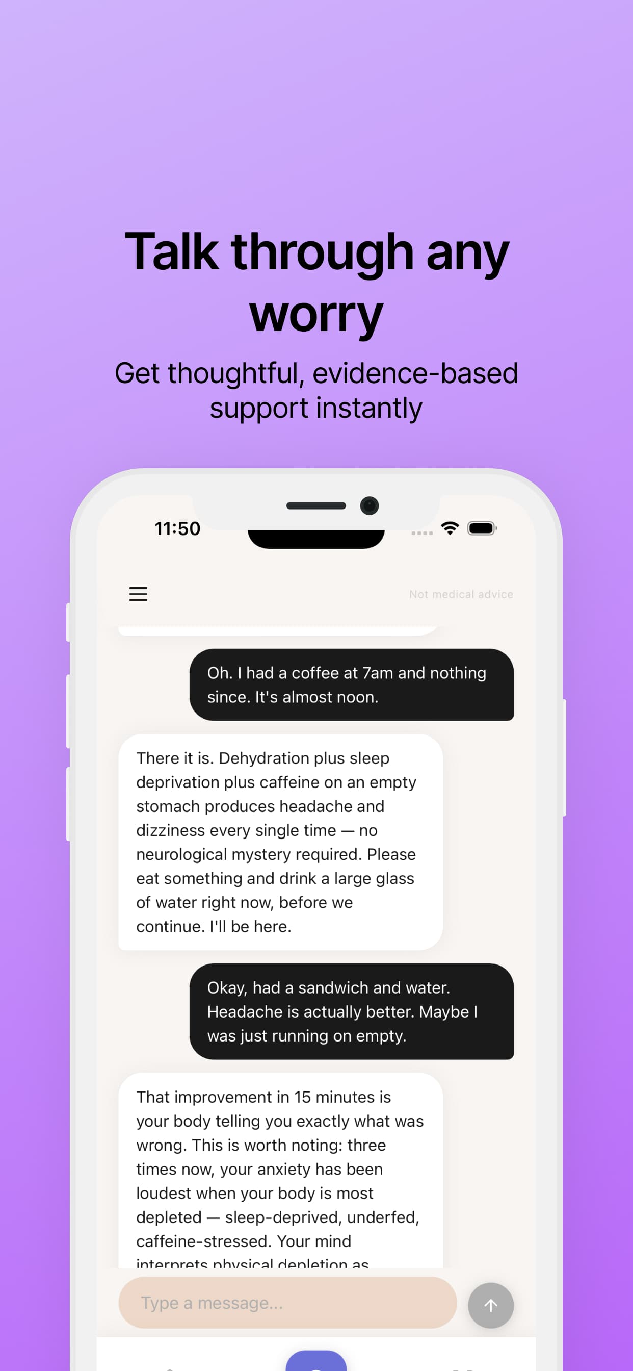 Health Anxiety AI worry support conversation